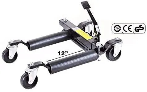 2025 Stark Set of (4) Wheel Dolly Car Skates Vehicle Positioning Hydraulic Tire Jack Truck Rv Trailer Pick Up Dolly Ratcheting Foot Pedal, 1500LBS