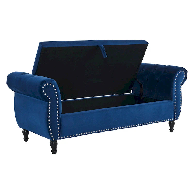 Xanthia Traditional Velvet Multifuntional Storage Ottoman Bench with Pillow by Christopher Knight Home