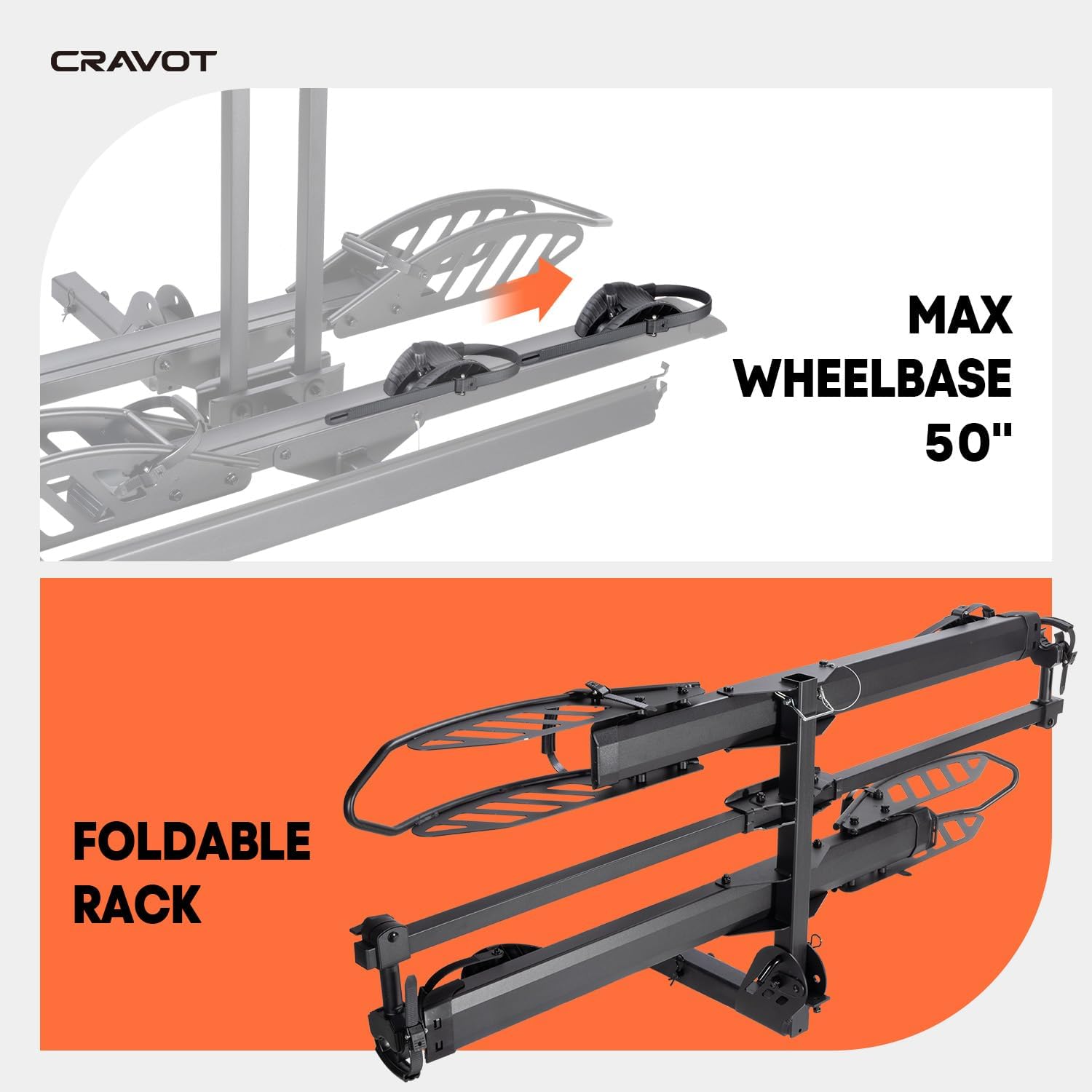 Cyberrack E2 Hitch Ebike Rack with Ramp, 200 Lbs Capacity