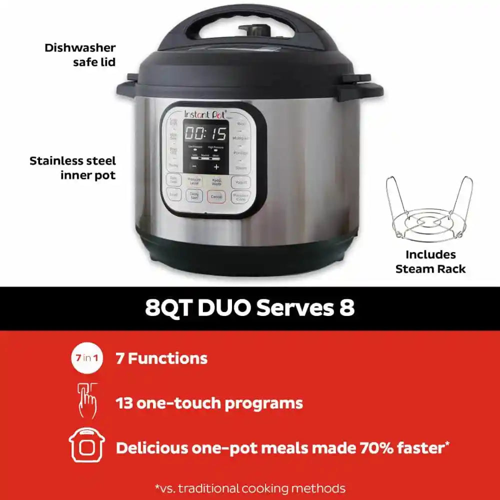 2025 Instant Pot 8 qt. Stainless Steel Duo Electric Pressure Cooker