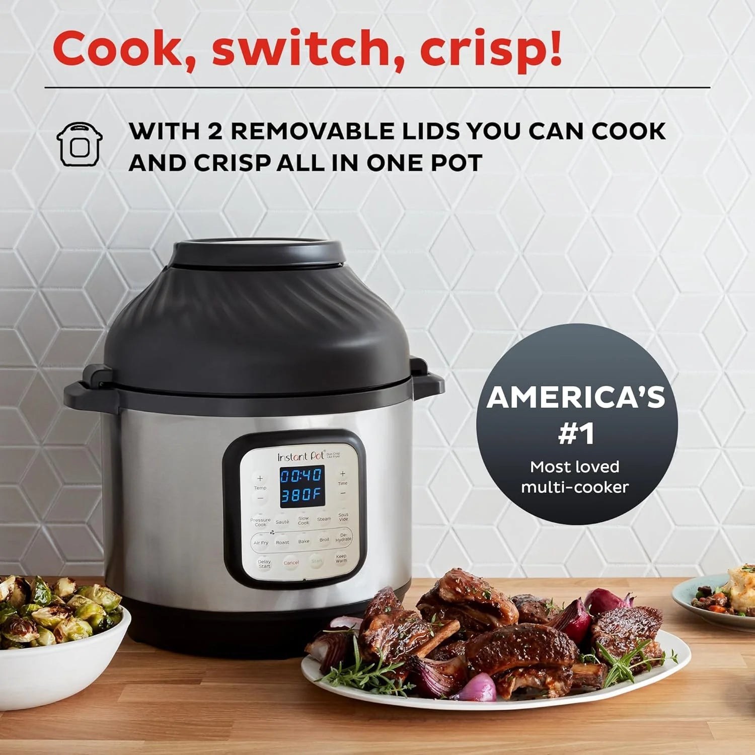 Instant Pot Duo 7-in-1 Electric Pressure Cooker, Slow Cooker, Rice Cooker, Steamer, Saut茅 Pan, Yogurt Maker, Warmer, and Sterilizer
