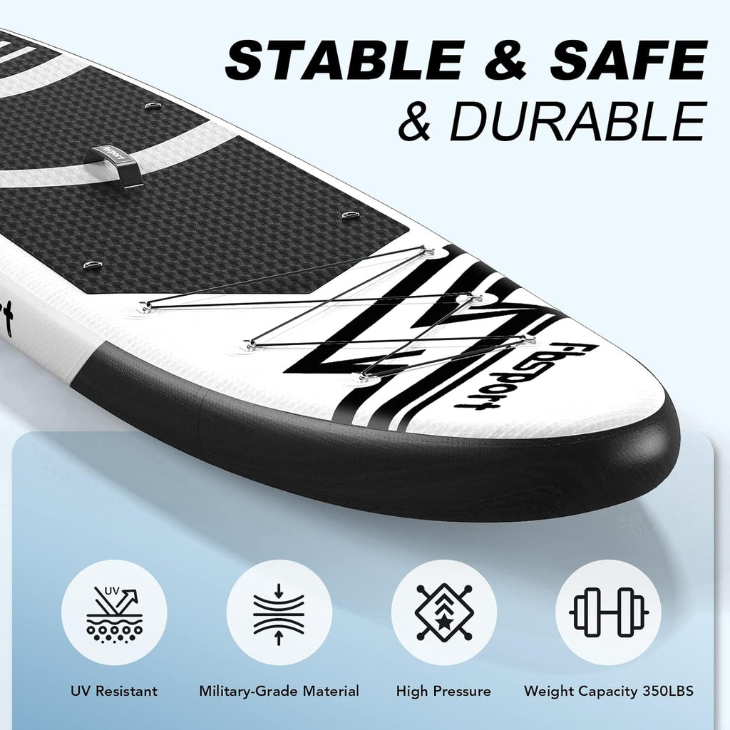 Premium Stand Up Paddle Board Yoga Board with Durable SUP Accessories & Carry Bag | Wide Stance Surf Control Non-Slip Deck Leash Paddle and Pump for Youth & Adult