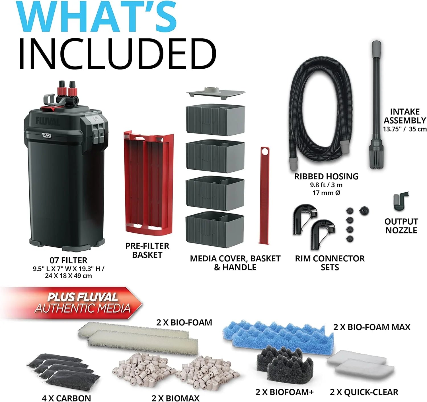2025 407 Perfomance Canister Filter - for Aquariums Up to 100 Gallons - Aquarium Canister Filter