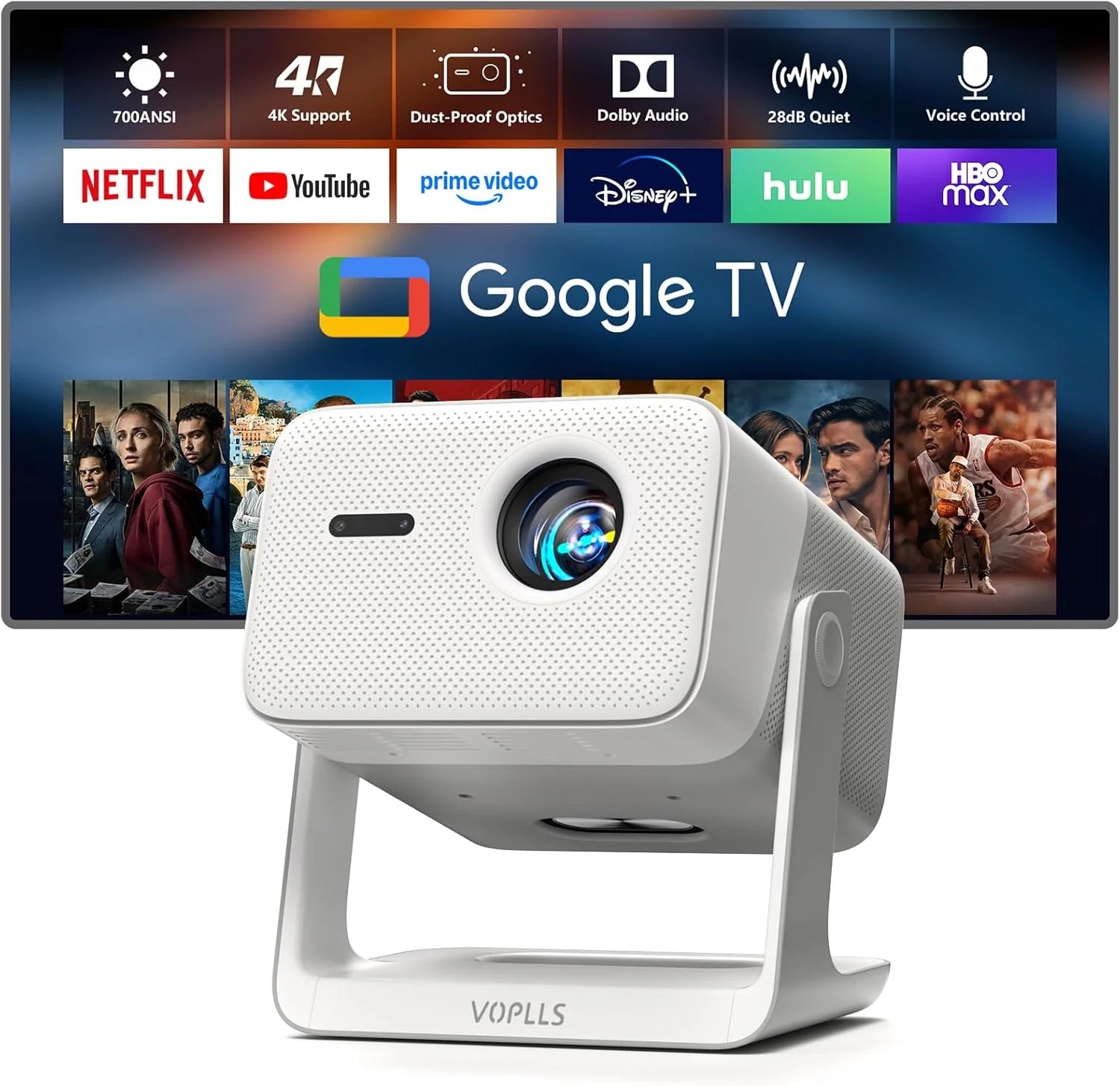【Officially-Licensed APP & Native 1080P】Thinnest 1.81" Smart Mini Projector with WiFi