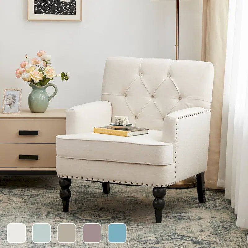 Upholstered Accent Chair with Lumbar Pillow - Single Seat