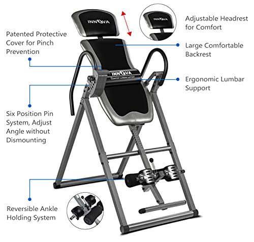 2025 HEALTH AND FITNESS ITX9600 Heavy Duty Inversion Table, Standard Ankle Holding System
