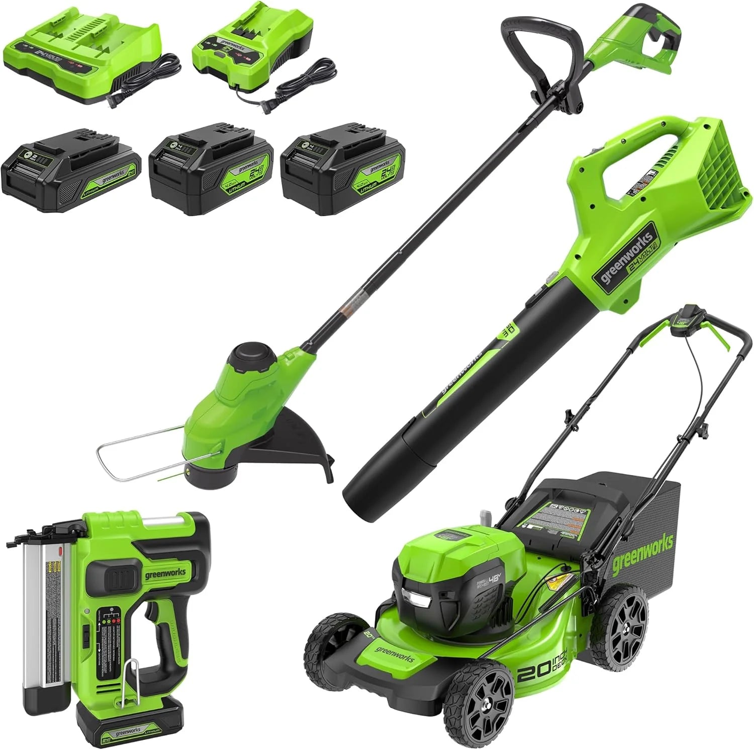 Greenworks 48V (24V x 2) 17" Cordless (Push) Lawn Mower (200+ Compatible Tools)