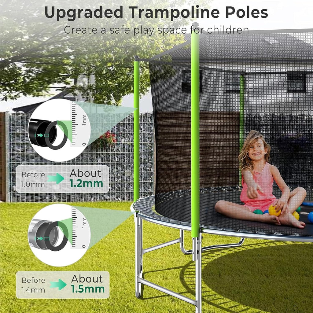 Upgraded 16Ft Trampoline with Basketball Hoop & Net
