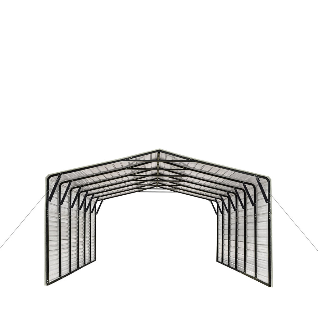 2025 CP2030F 20' x 30' All-Steel Carport Shed With 10' Enclosed Sidewalls