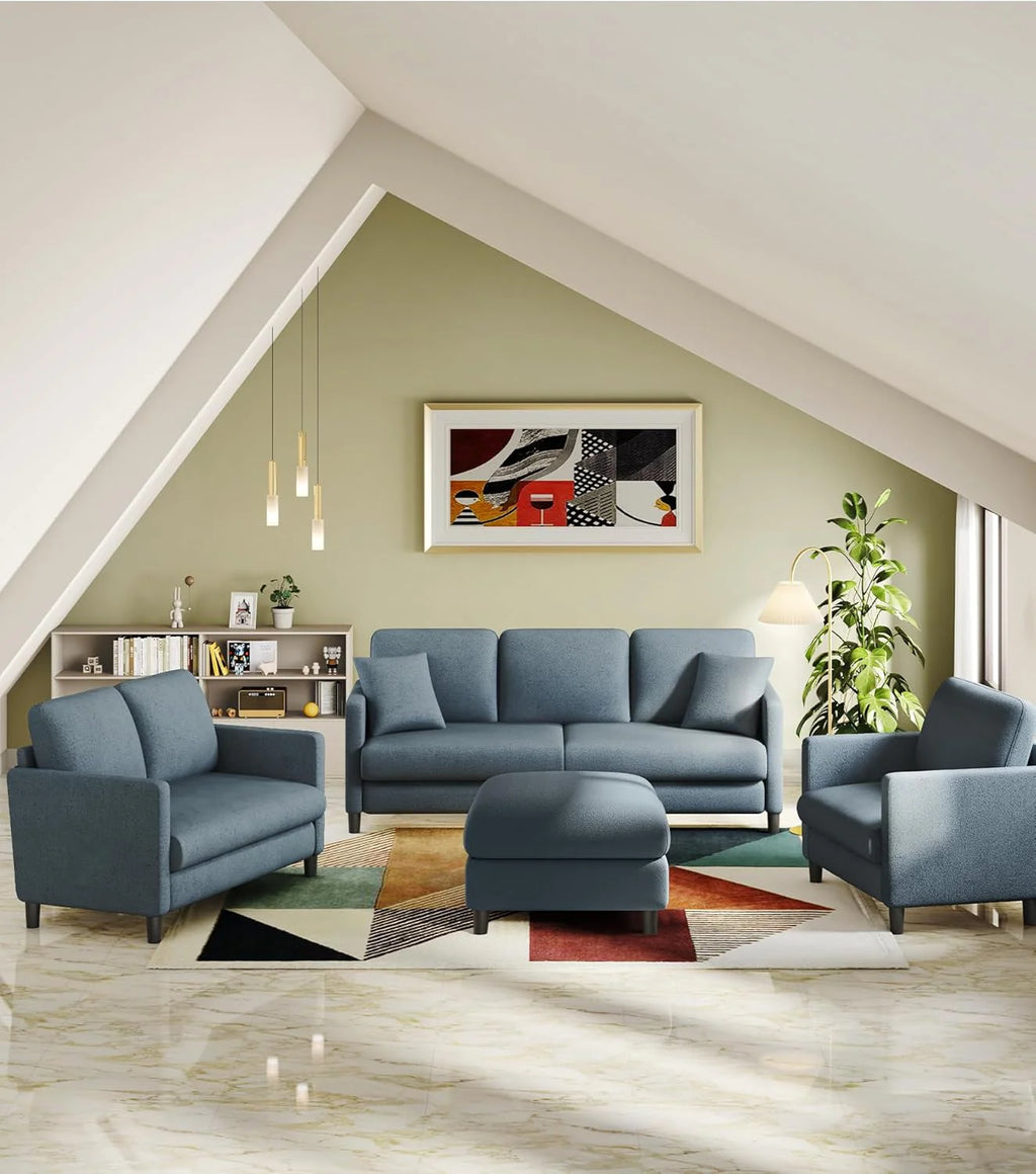 Loveseat Sofa 51" Love Seat Comfy Corduroy Small Loveseat Small Spaces Tool-Free Setup Couch