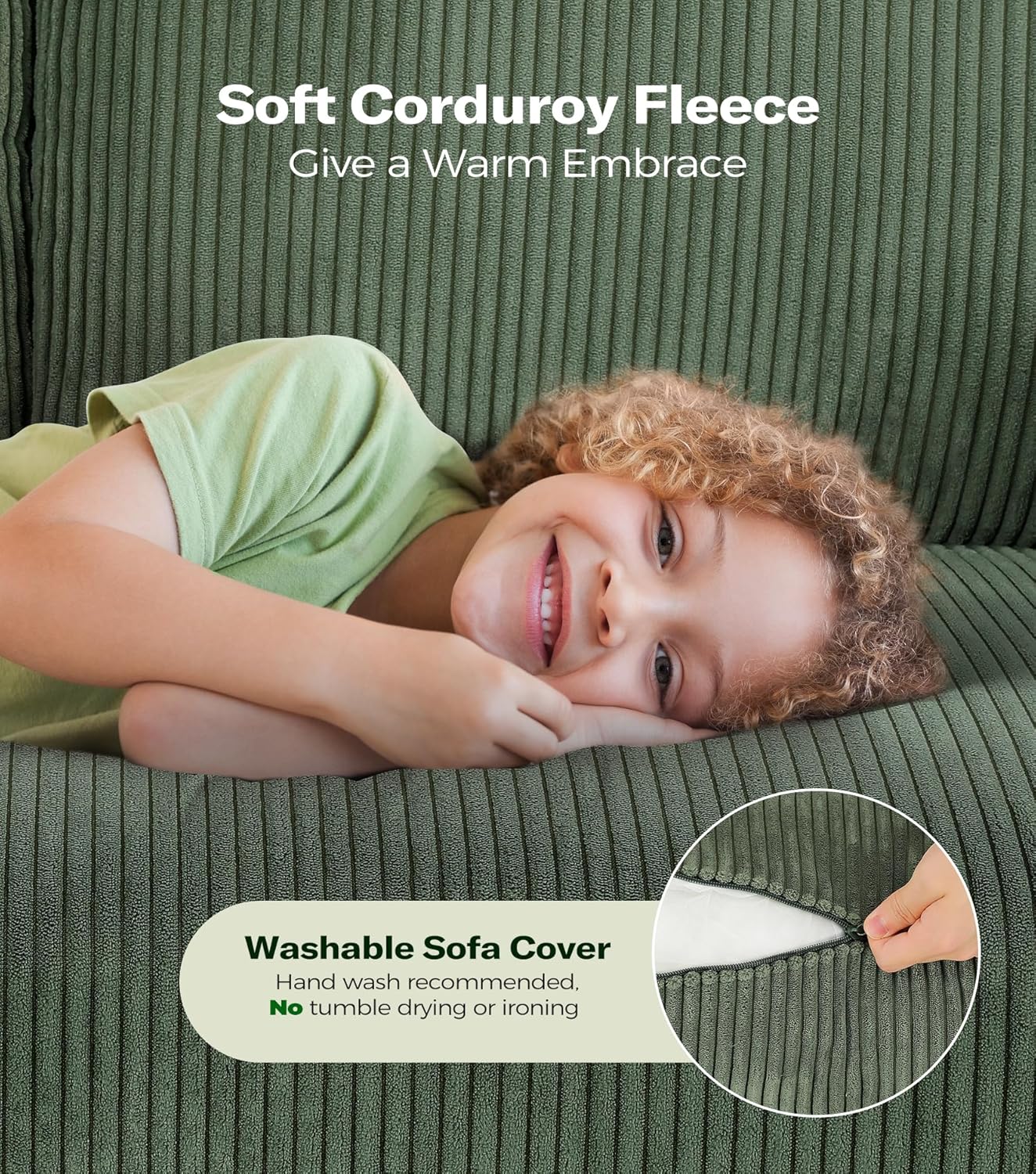 Loveseat Sofa 51" Love Seat Comfy Corduroy Small Loveseat Small Spaces Tool-Free Setup Couch