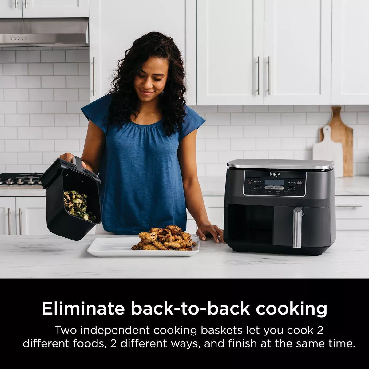2025 Ninja Foodi 8 qt. Original Dualzone, 2-Basket Air Fryer with 6 Functions