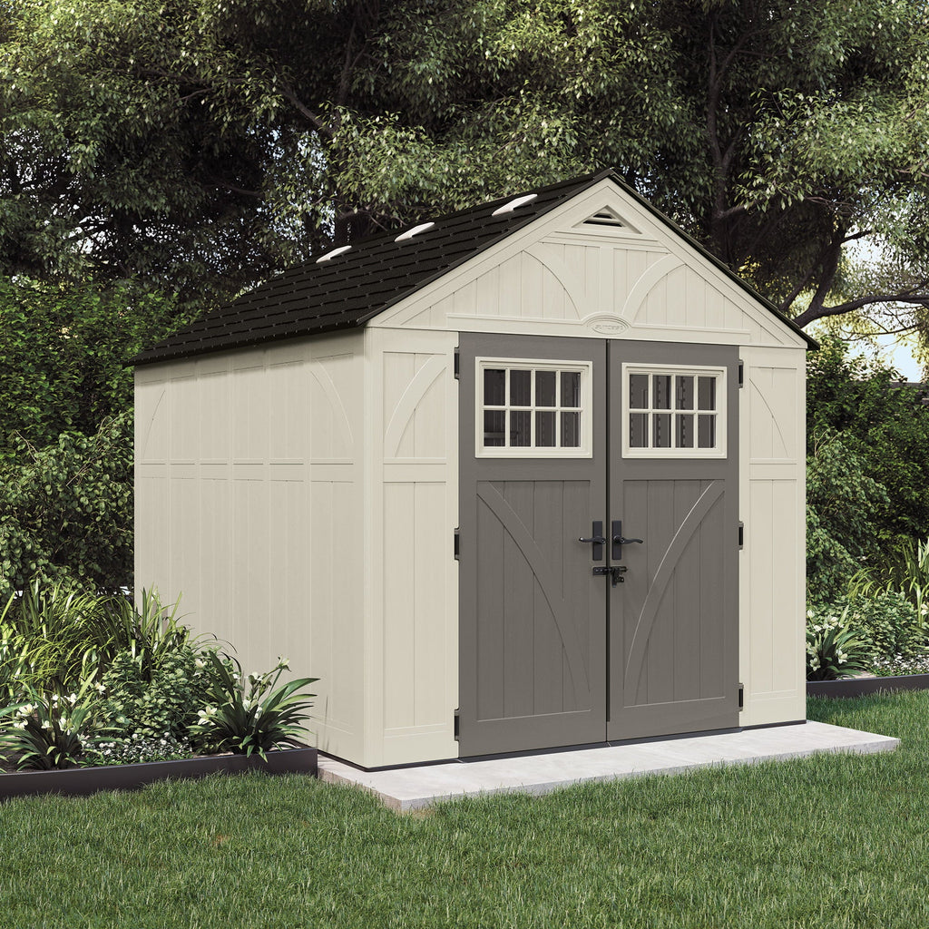 2025 Suncast 8 x 10 ft. Metal and Resin Storage Shed, Vanilla