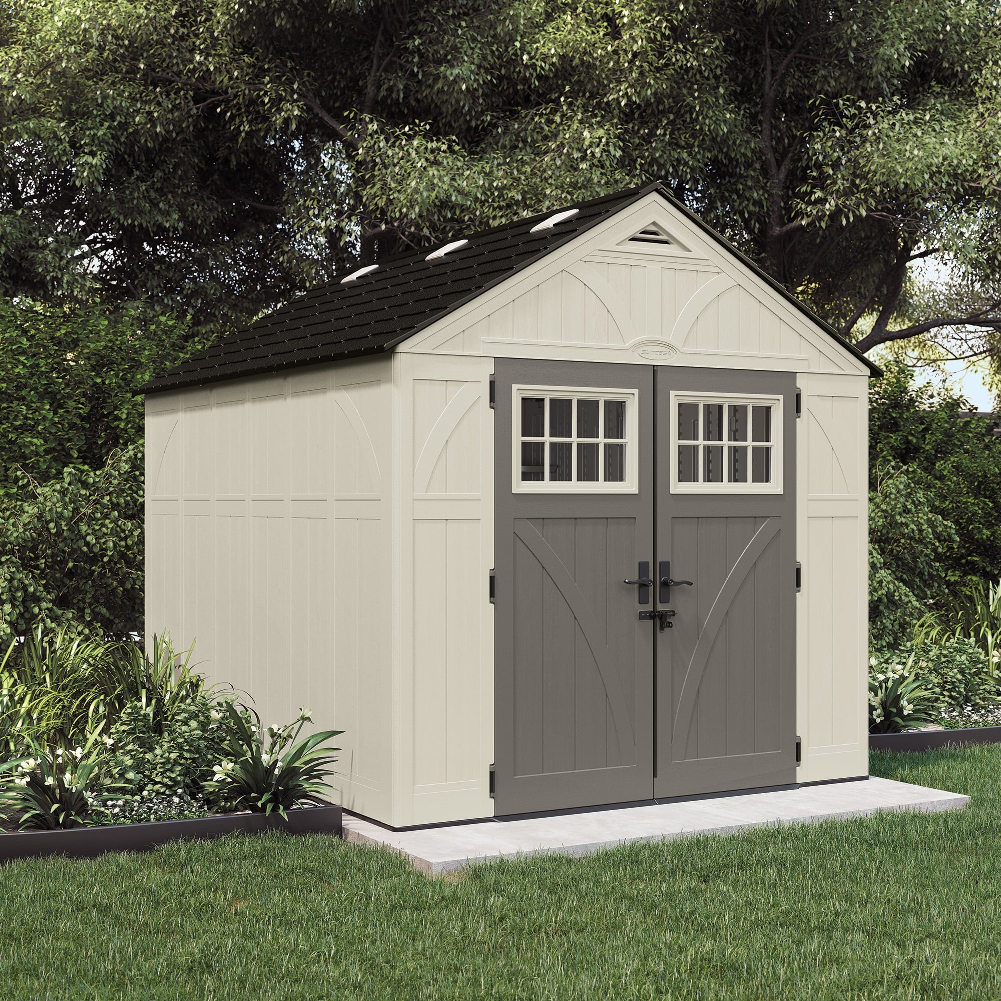 2025 Suncast 8 x 10 ft. Metal and Resin Storage Shed, Vanilla
