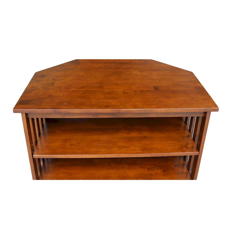 Solid Hardwood Mission Corner TV Stand