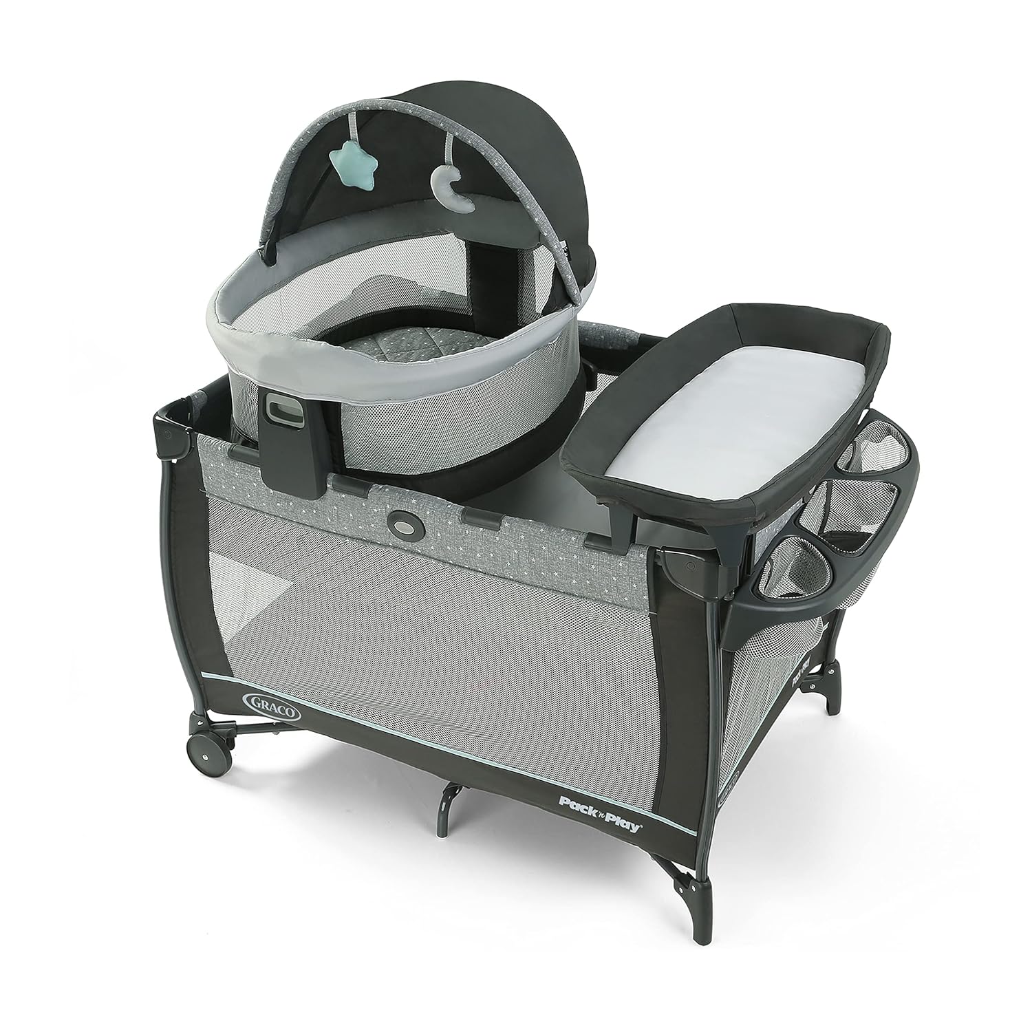 Graco Pack 'n Play Close2Baby Bassinet Playard Features Portable Bassinet Diaper Changer and More Derby