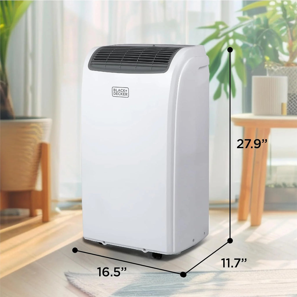 BLACK+DECKER Smart Portable Air Conditioner, 12,000 BTU for Rooms up to 550 Sq. Ft., Smart Portable AC with Follow Me Remote and Window Kit, BPACT12WT, White