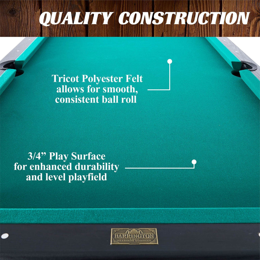 Barrington Billiard 84′′ Arcade Pool Table with Bonus Dartboard Set, Green