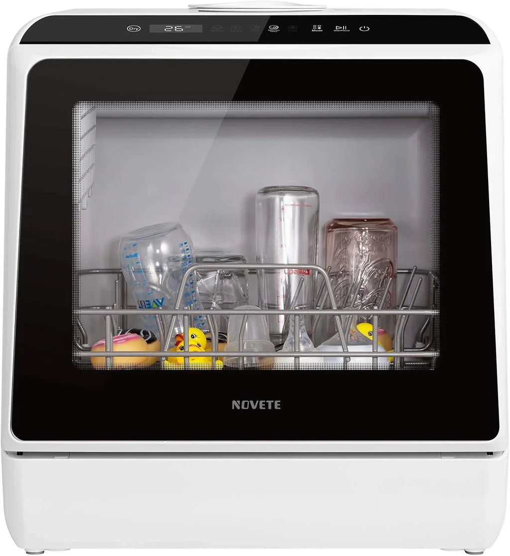 NOVETE portable tabletop dishwasher compact dishwasher with 5-liter built-in water tank