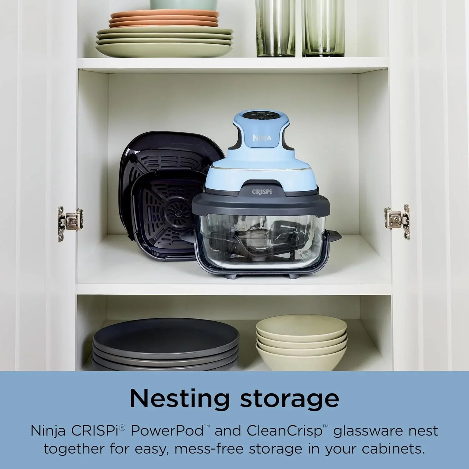 Ninja Crispi 4 in 1 Portable Glass Air Fryer Cooking System 4QT 6 Cup TempWare Glass Containers