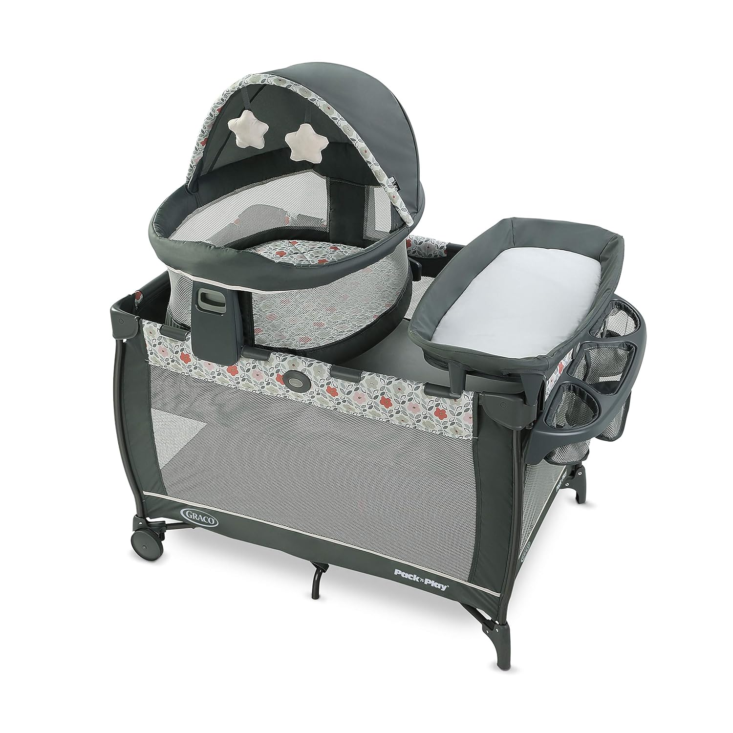 Graco Pack 'n Play Close2Baby Bassinet Playard Features Portable Bassinet Diaper Changer and More Derby
