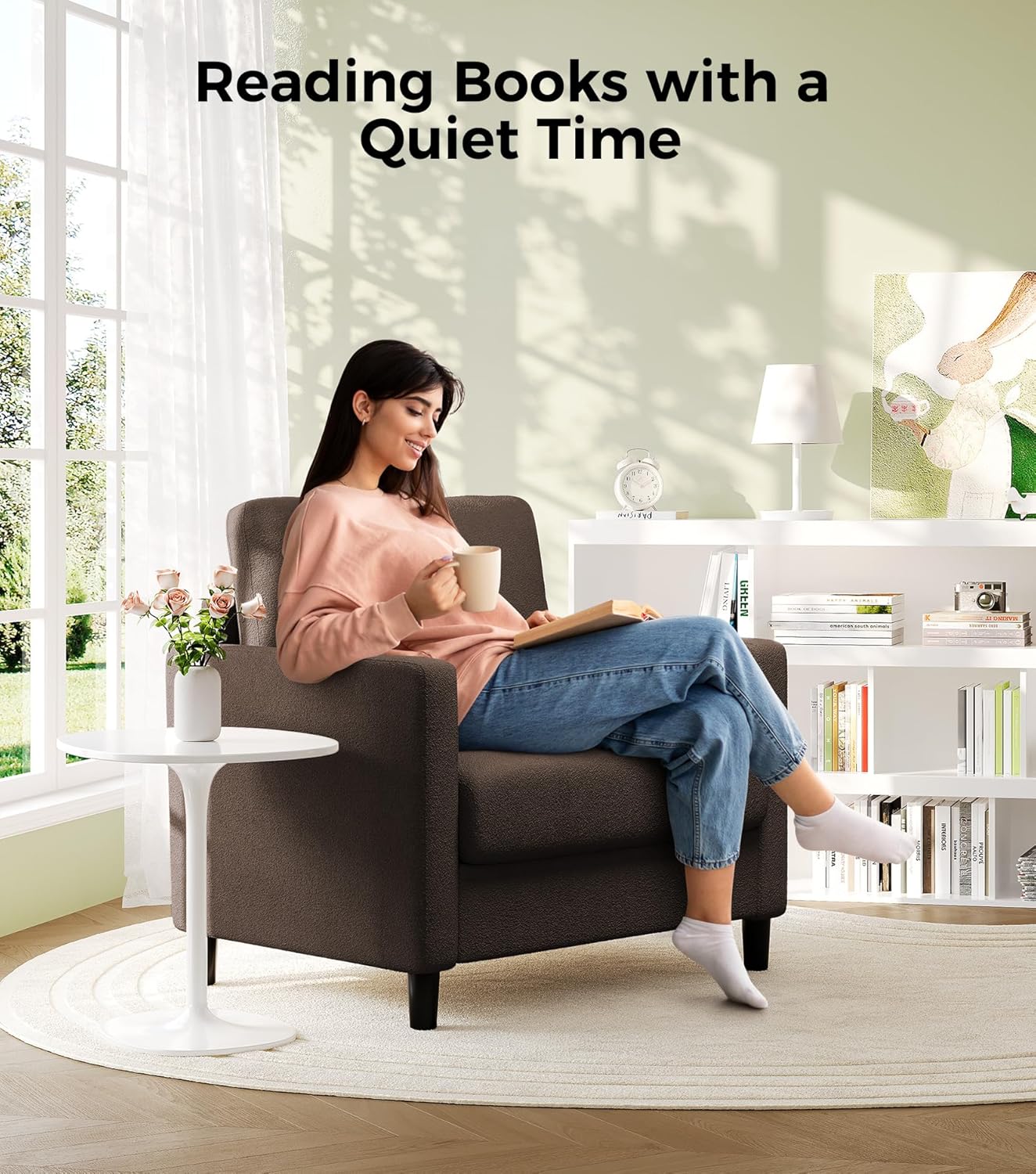 Loveseat Sofa 51" Love Seat Comfy Corduroy Small Loveseat Small Spaces Tool-Free Setup Couch