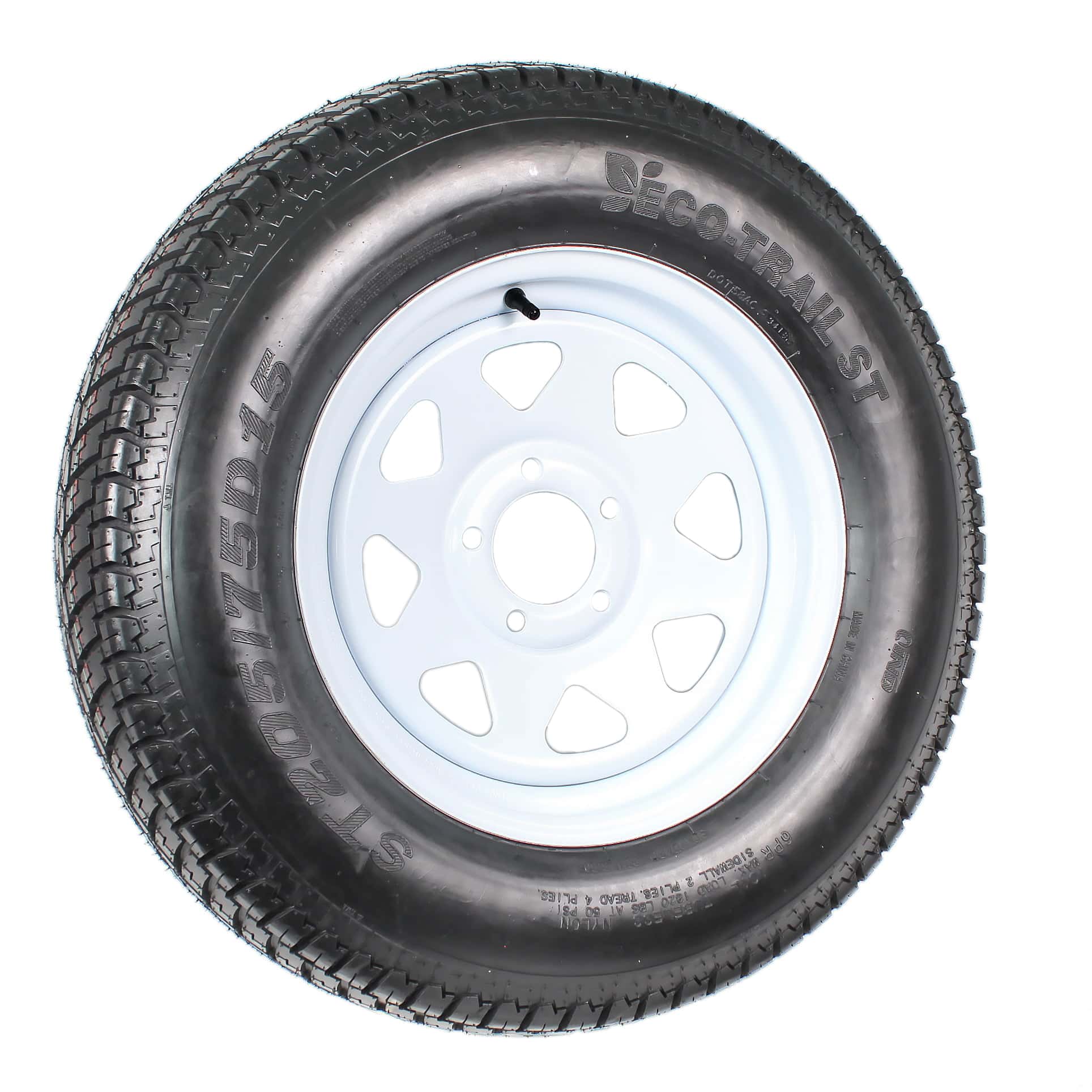 2025 2-Pack Trailer Tire On Rim ST205/75D15 205/75 D 15 in. LRC 5 Hole White Spoke