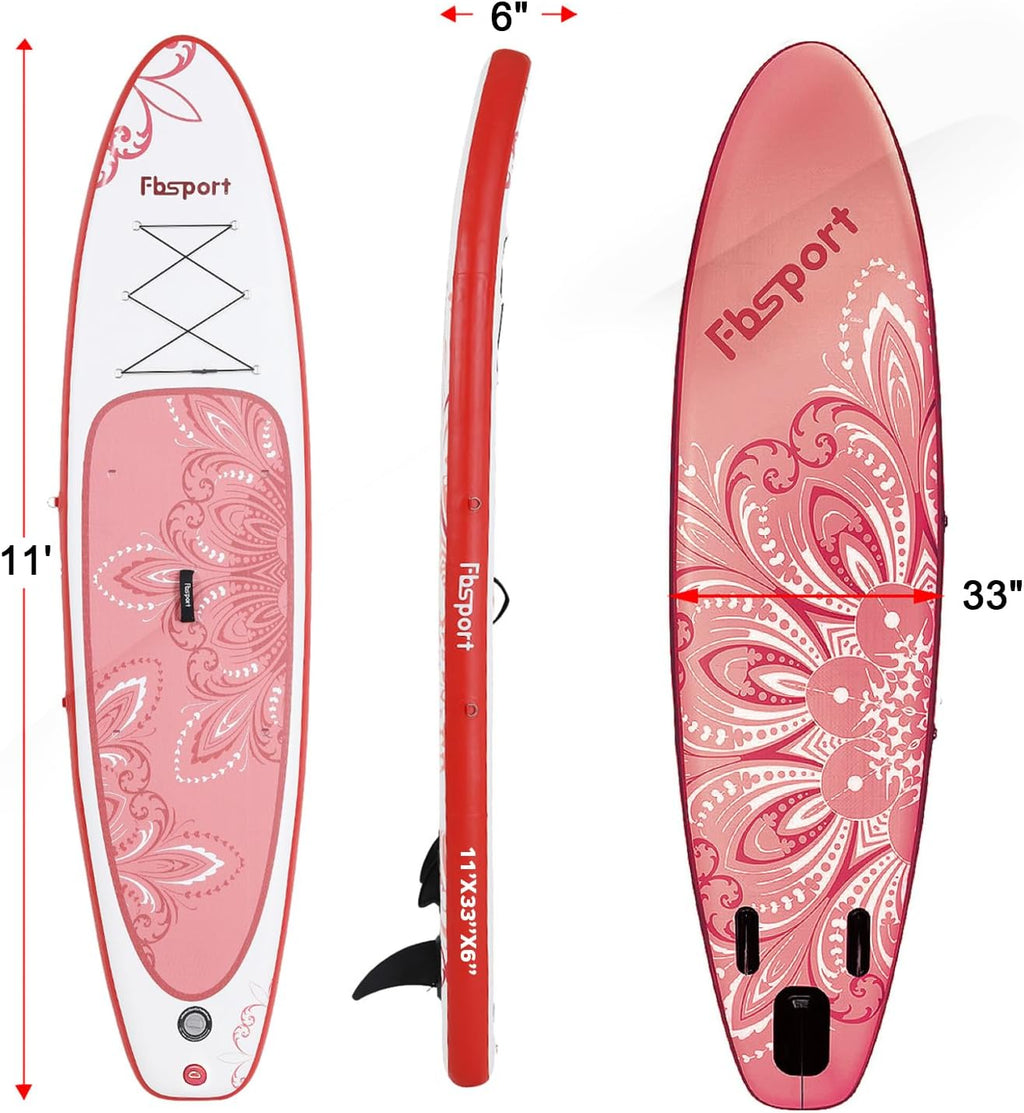 Premium Stand Up Paddle Board Yoga Board with Durable SUP Accessories & Carry Bag | Wide Stance Surf Control Non-Slip Deck Leash Paddle and Pump for Youth & Adult