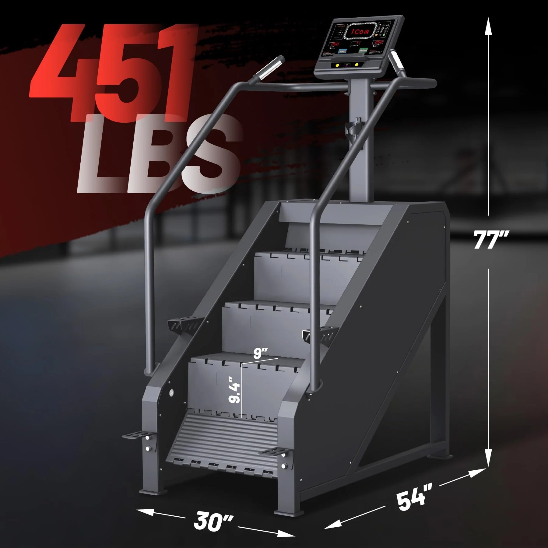 2025 Stepper Machine, Stair Stepper with LED Screen, Commercial Grade Stair Climber,Fitness Equipment with 15 Resistance Levels, 451LBS, 24-164 Steps/Minute,Black