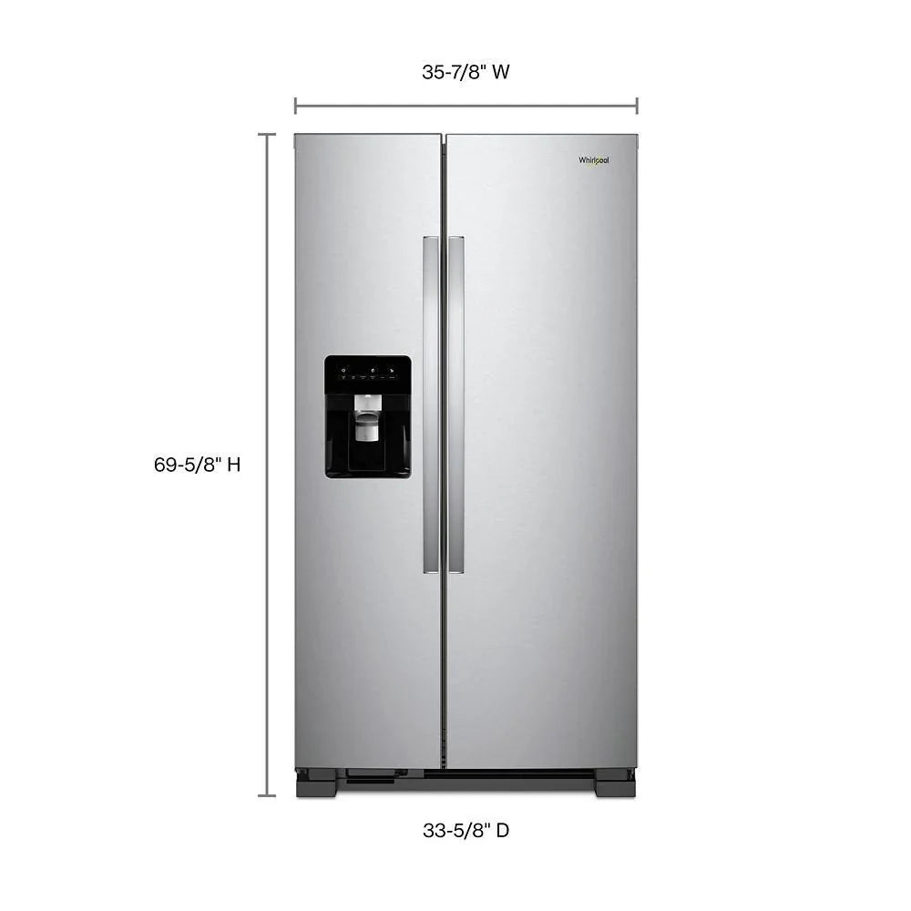 2025 36-Inch Wide Side-By-Side Refrigerator - 24 Cu. ft. Stainless Steel