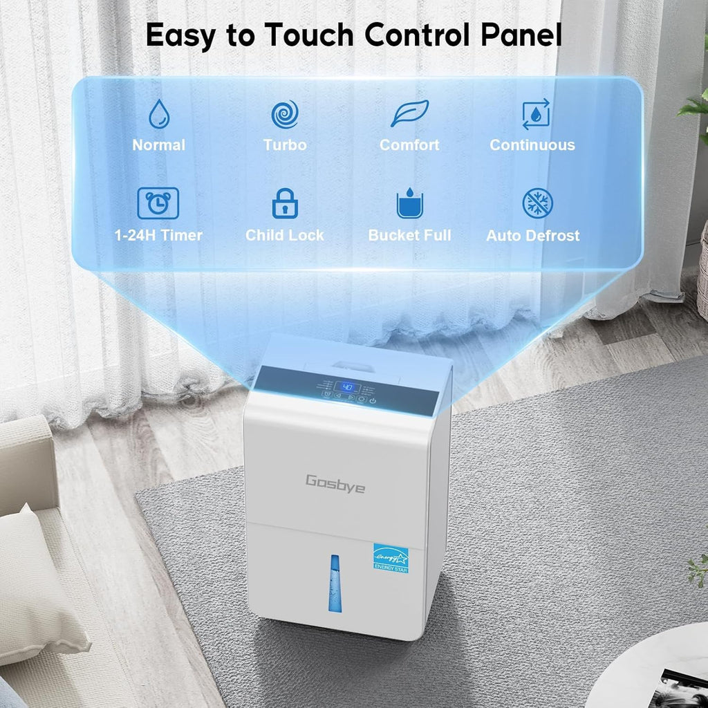 4500 Sq.Ft. Most Efficient Energy Star 2024 Dehumidifier for Basement with Drain Hose, Max 115 Pints/D Dehumidifier for Large Room, [45dB Quiet Compressor], Easy Drainage, Auto-restart, Black