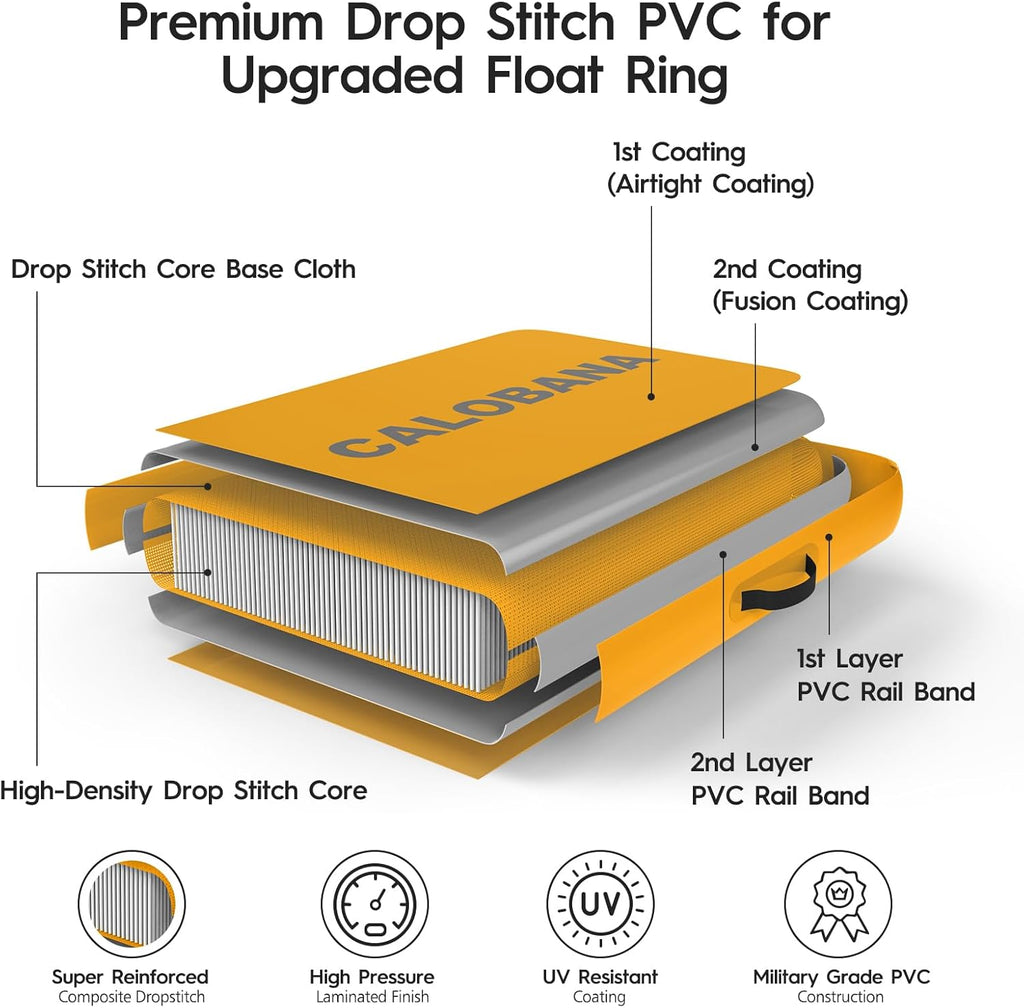 Round Floating Ring Hammock - Heavy Duty Inflatable Raft