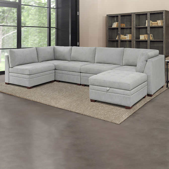 2025 Thomasville Tisdale Fabric Sectional with Storage Ottoman
