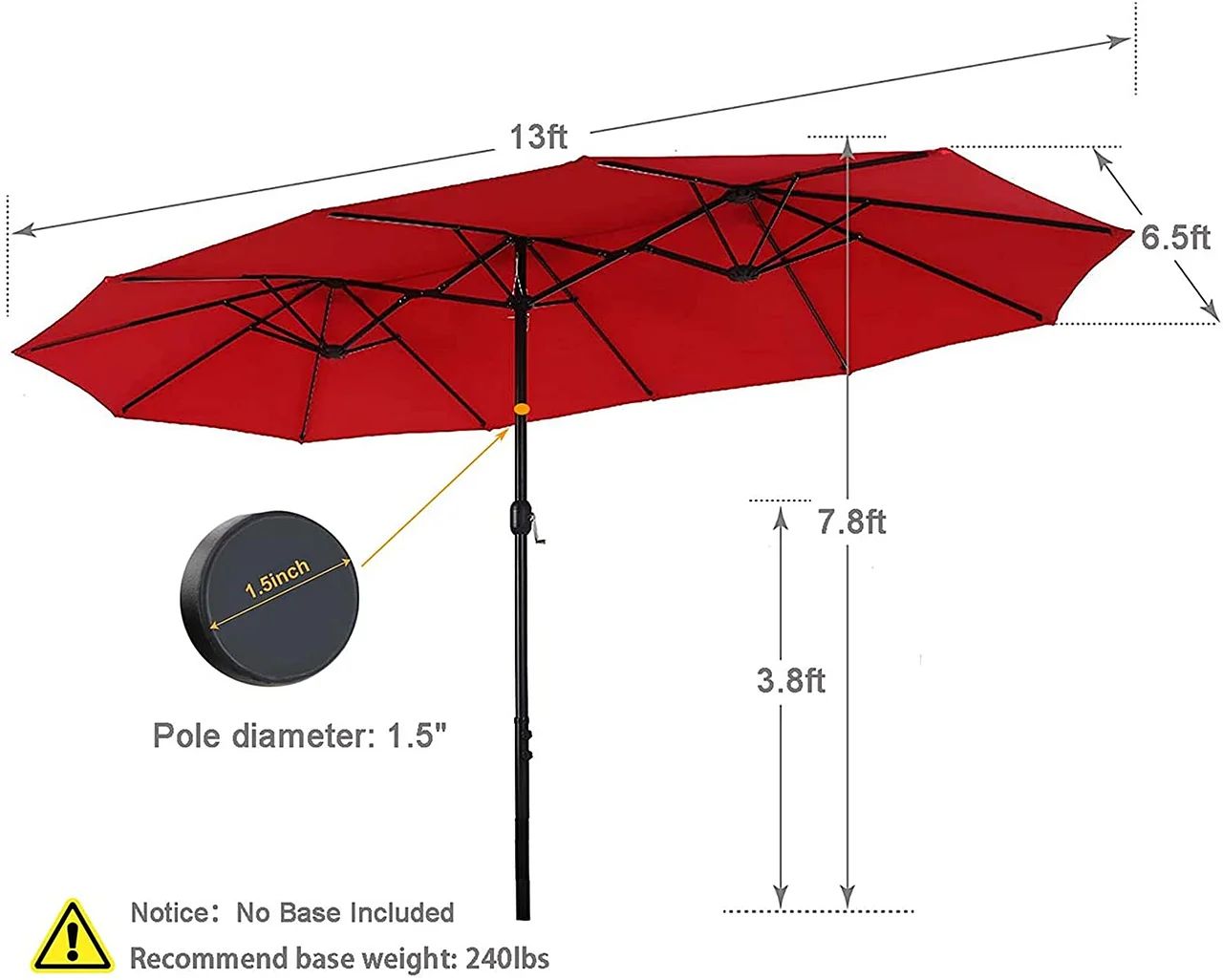2025 8 Pieces Patio Dining Set with Umbrella,Outdoor Furniture Set with 6 Sling Dining Swivel Chairs