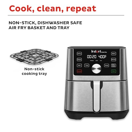 Instant Pot Vortex Plus 6QT XL Air Fryer, 6 in 1, Broils, Dehydrates, Crisps, Roasts, Reheats, Bakes for Quick Easy Meals, 100  In App Recipes, Dishwasher Safe, from the Makers of Instant Pot, Black : Home &amp; Kitchen