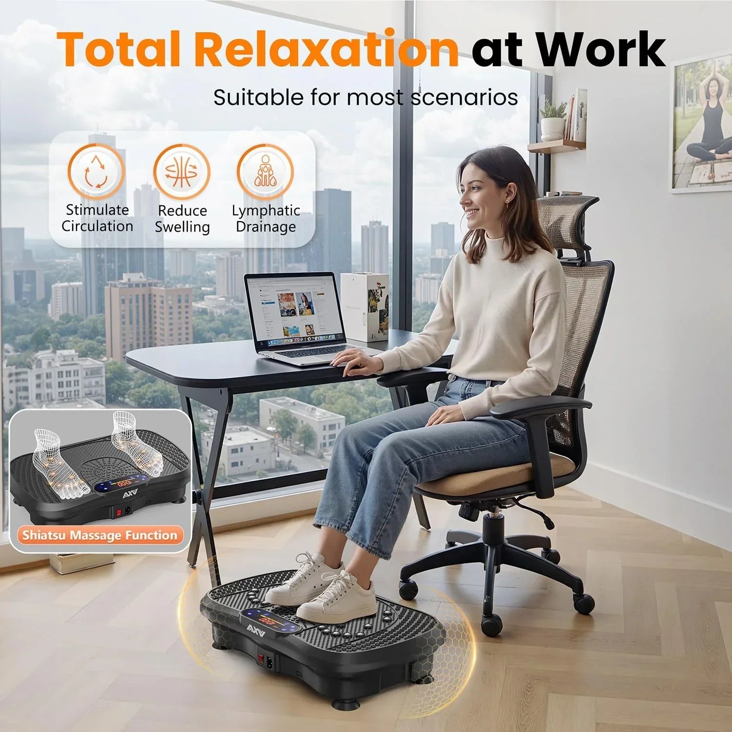AXV Vibration Plate Fitness Platform Trainer Suitable for men and women to lose weight