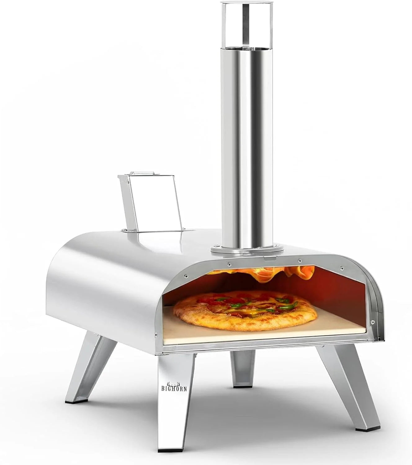 BIG HORN OUTDOORS 12" Multi-Fuel Outdoor Pizza Oven 3-in-1 Wood-Fired, Gas