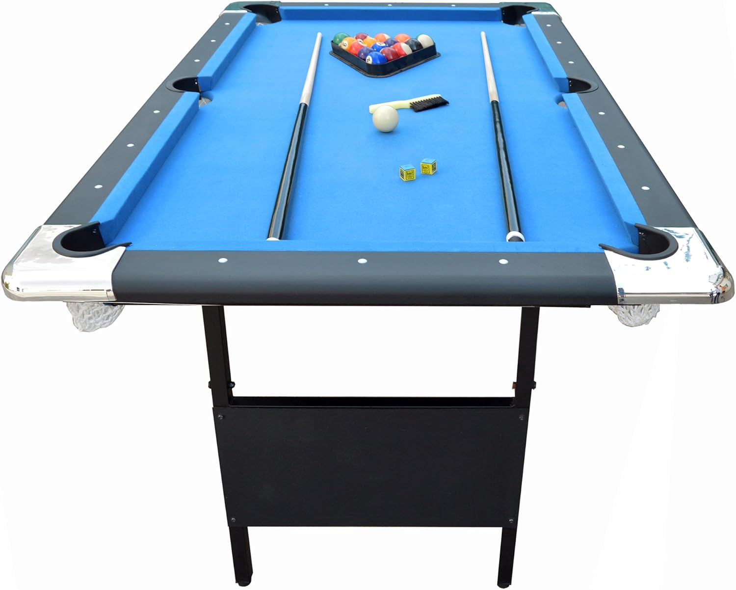 2025 Hathaway Fairmont 6 Ft Portable Pool Table, Adults Folding Billiards Tables for Game Room with Easy Foldable Storage, Includes Full Set of Billiard Balls, Cues, Chalk & Brush