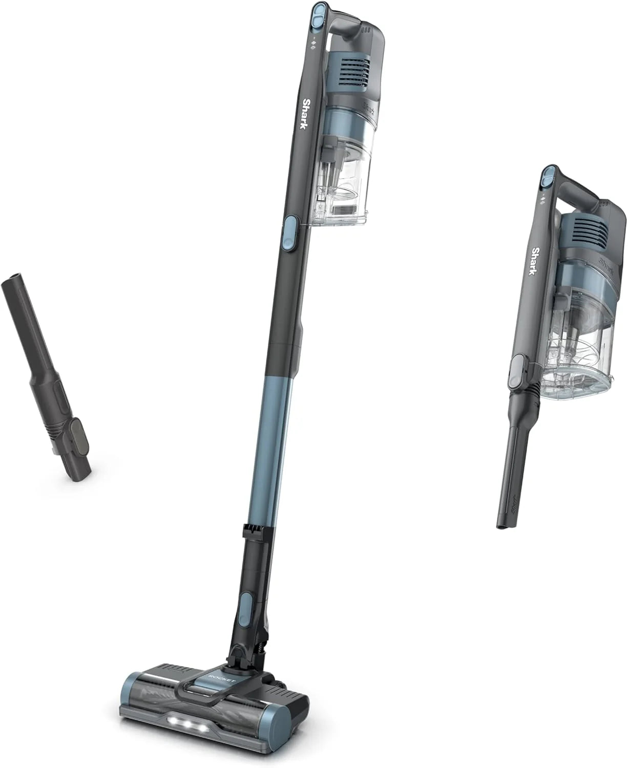 Shark | Pet Cordless Vacuum Cleaner | LED Headlights | Removable Handheld Vacuum for Pet Hair | Crevice Tool & Pet Multi-Tool Included | 40min Runtime | For Carpet & Hard Floors | Grey | IX141
