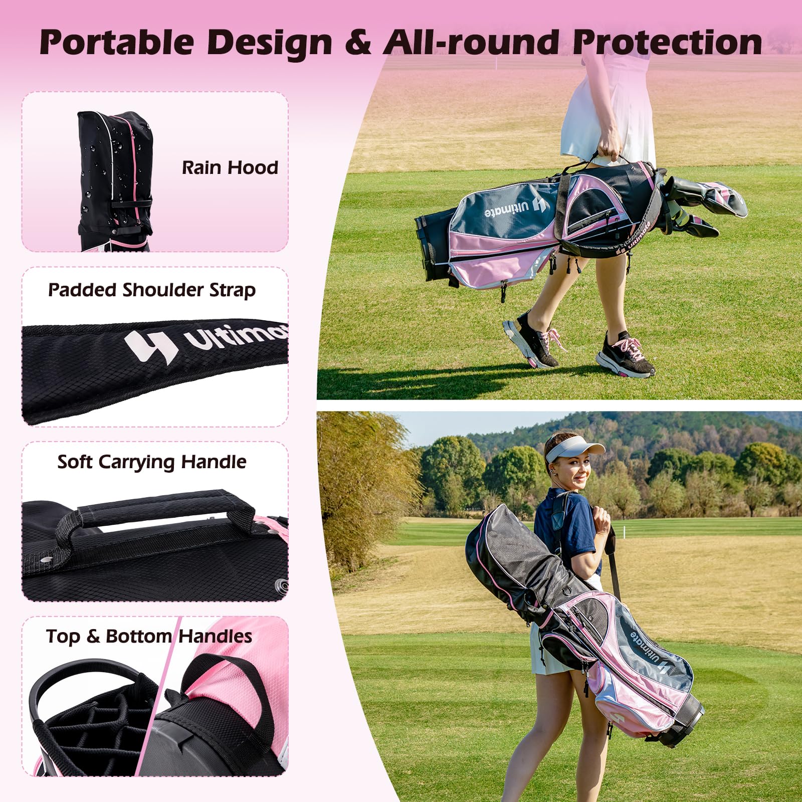 2025 Complete Golf Club Set for Women, 11 PCS Right Handed Golf Clubs with 460CC