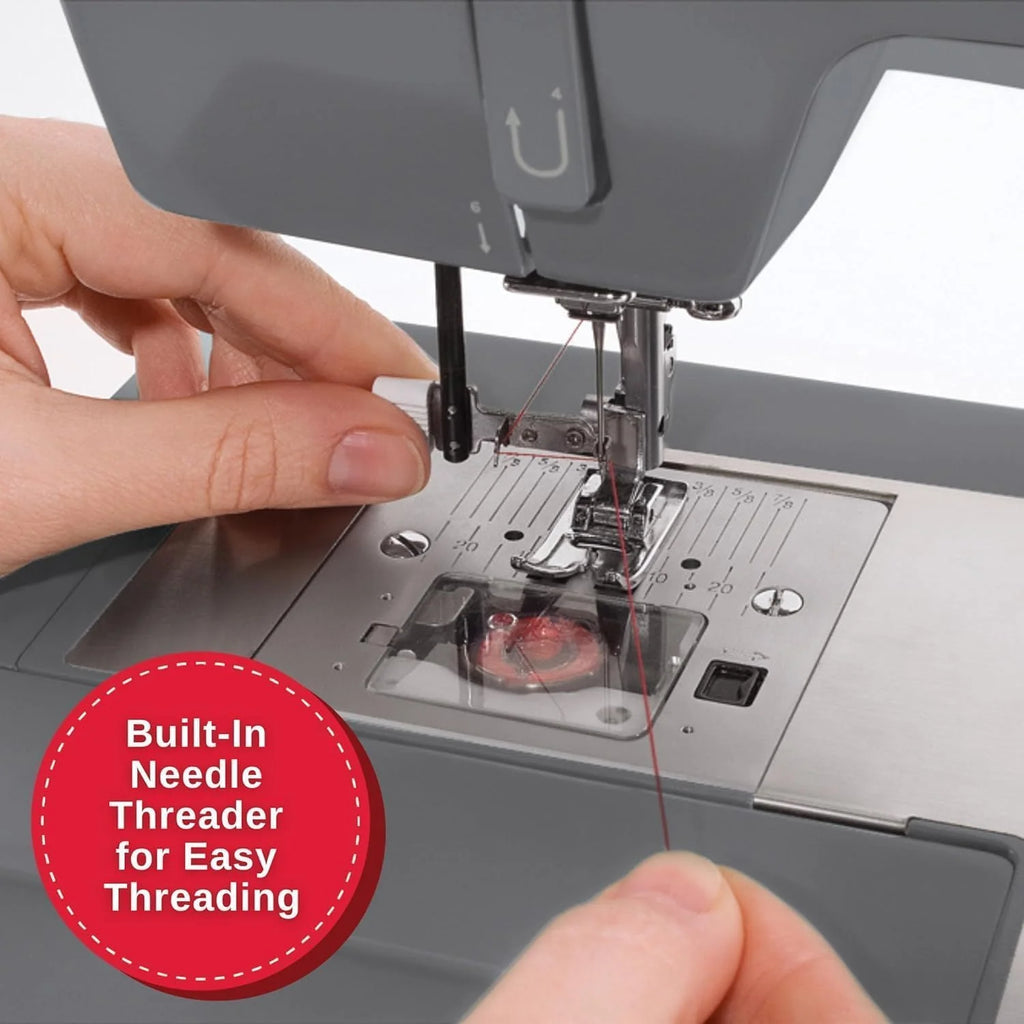 SINGER Heavy Duty 4452 High Speed Sewing Machine With Accessory Kit | Strong Motor with Enhanced Piercing Power, 110 Stitch Applications, Full Metal frame, 1-step Buttonhole & LED Lights