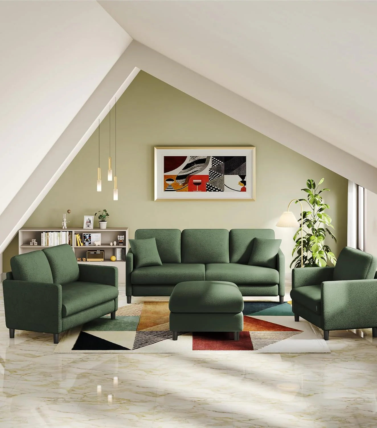 Loveseat Sofa 51" Love Seat Comfy Corduroy Small Loveseat Small Spaces Tool-Free Setup Couch