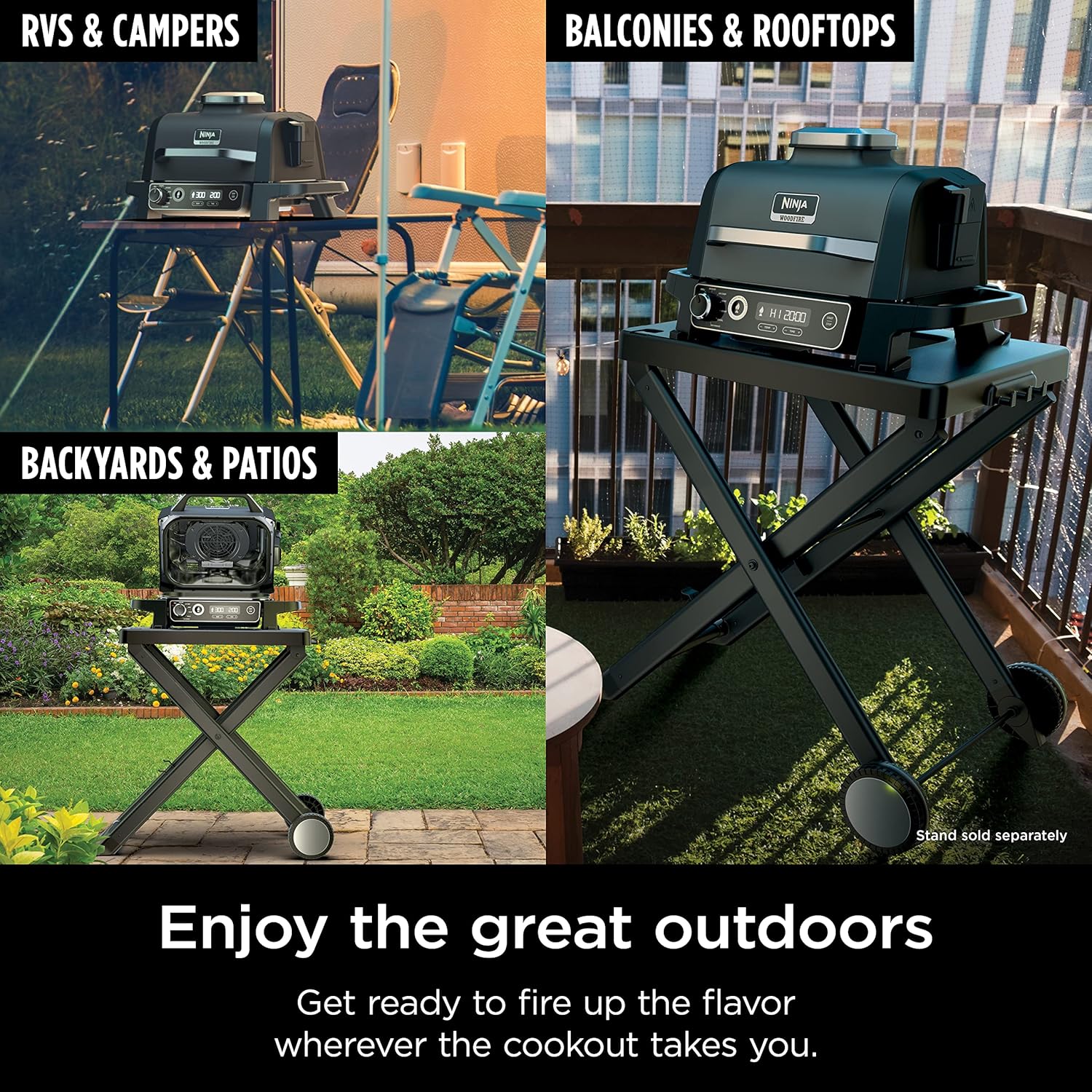 NINJA Woodfire Series 7-In-1 Portable Grill & Smoker