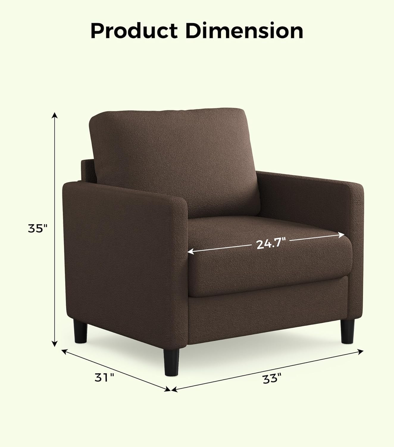 Loveseat Sofa 51" Love Seat Comfy Corduroy Small Loveseat Small Spaces Tool-Free Setup Couch