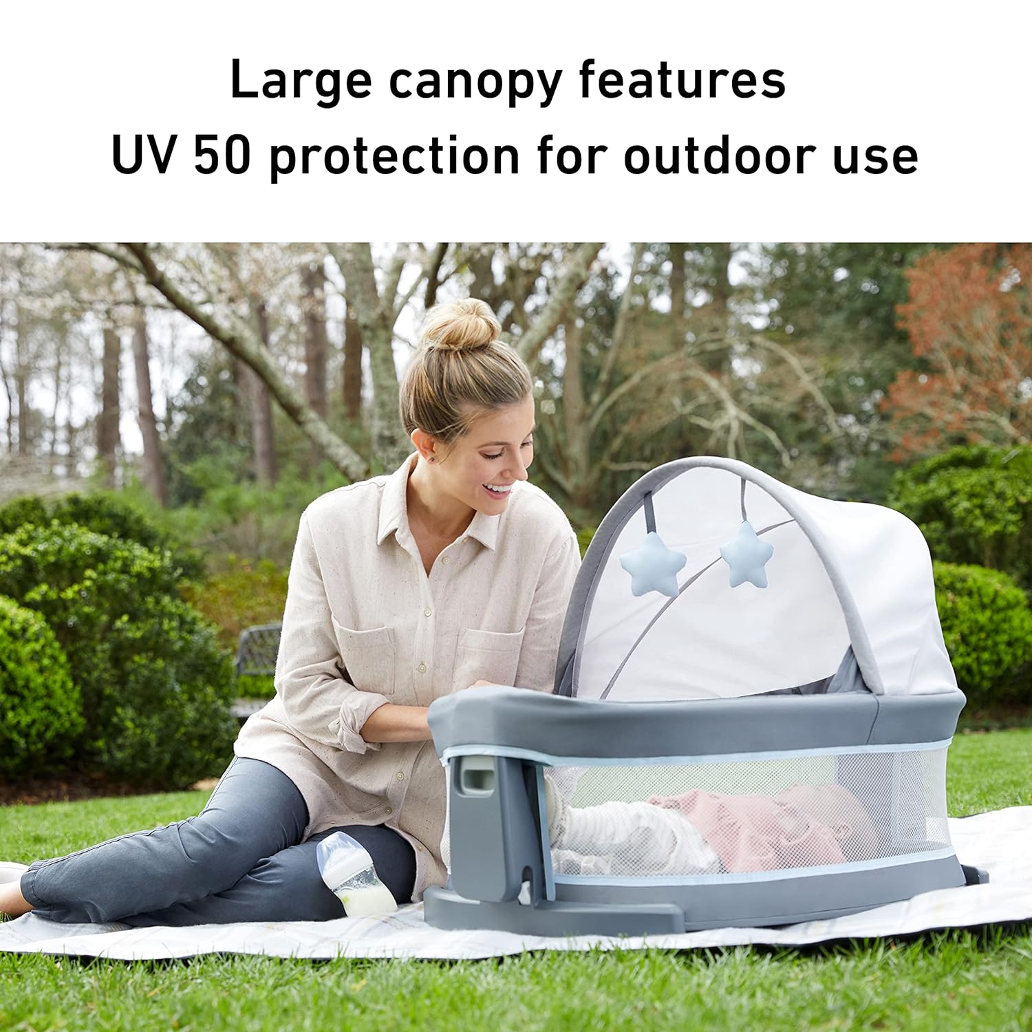 Graco Pack 'n Play Close2Baby Bassinet Playard Features Portable Bassinet Diaper Changer and More Derby