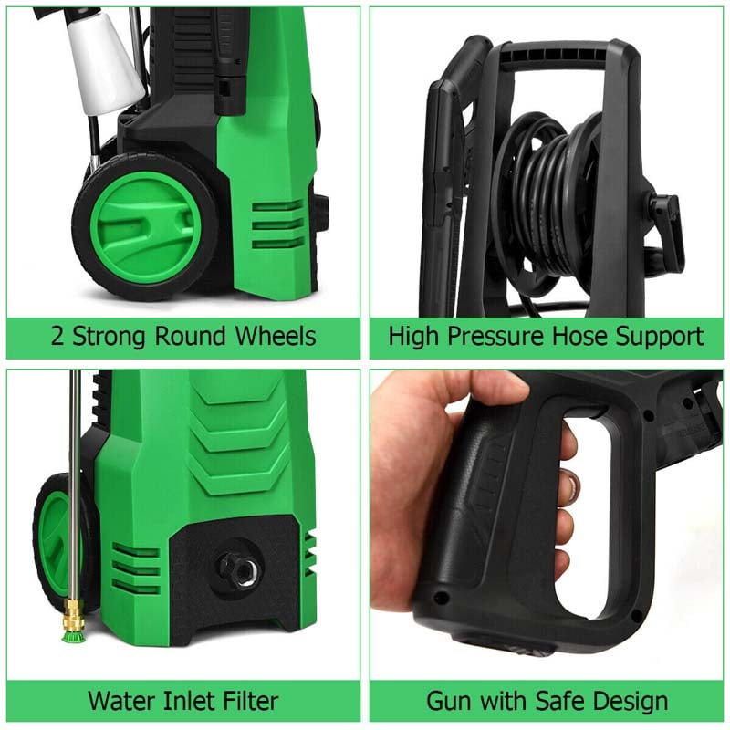 3500PSI Electric Pressure Washer 1800W 2.6 GPM Portable Electric Power Washer with 4 Nozzles
