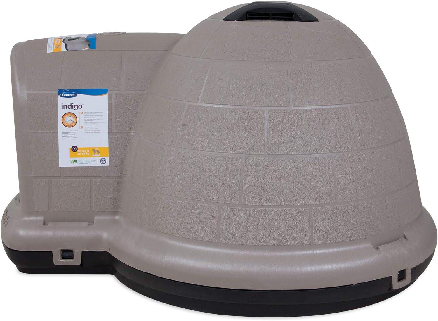 2025 Petmate Indigo Dog House (Igloo Dog House, Made in USA with 90% Recycled Materials, All-Weather Protection Pet Shelter) for XL Dogs -90 to 125 pounds, Made in USA