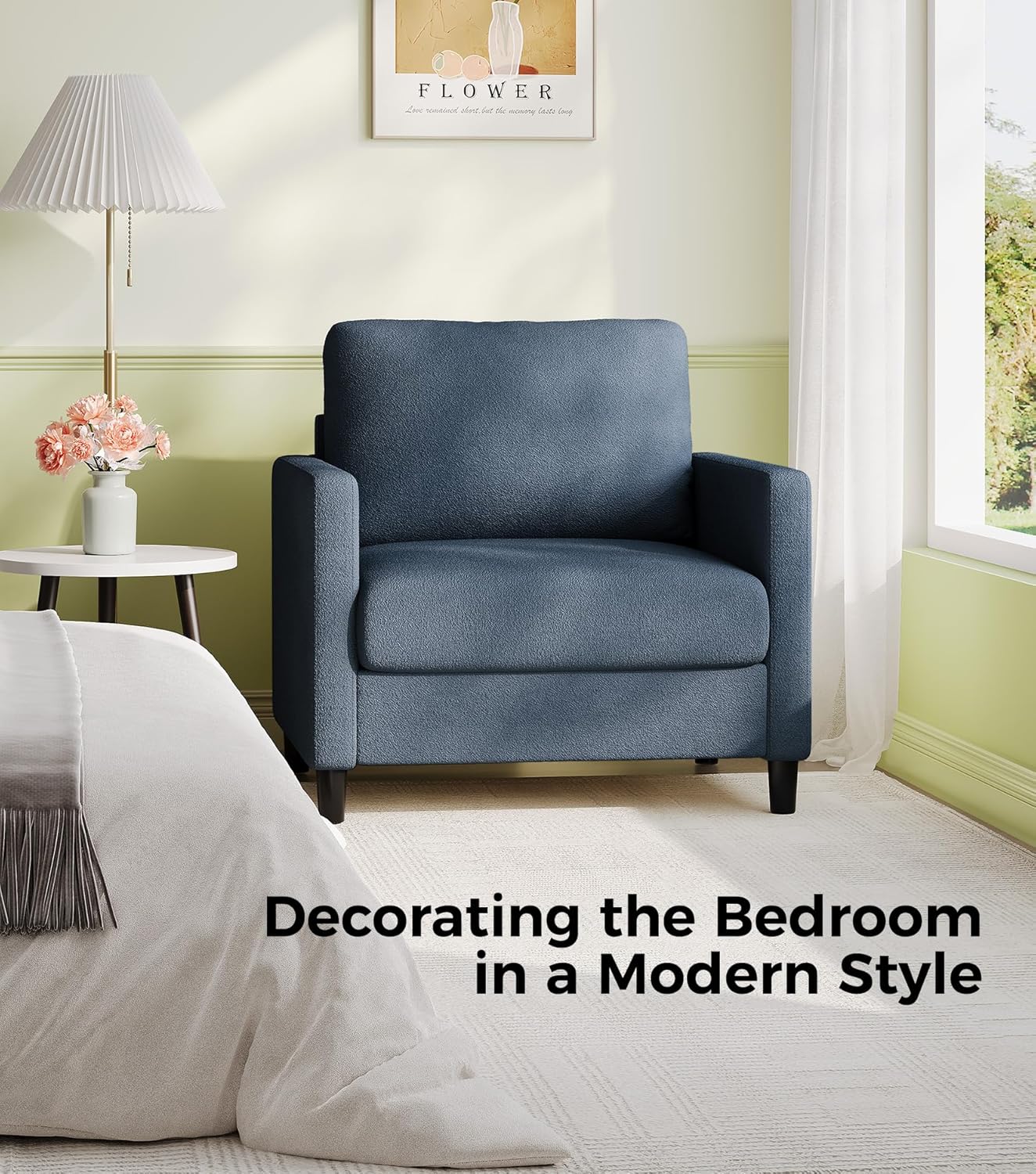 Loveseat Sofa 51" Love Seat Comfy Corduroy Small Loveseat Small Spaces Tool-Free Setup Couch