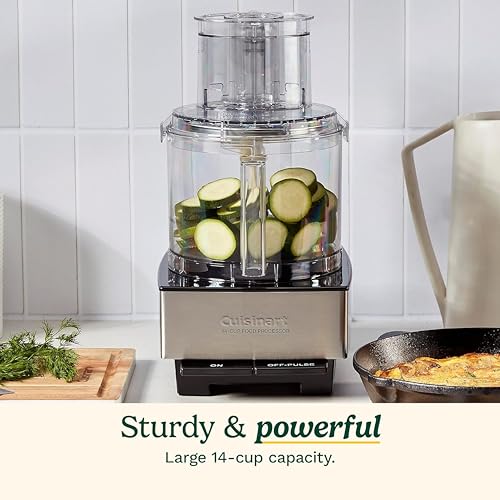 Cuisinart Food Processor 14 Cup Vegetable Chopper for Mincing, Dicing, Shredding, Puree &amp; Kneading Dough, Silver (DFP 14BCNYC): Home &amp; Kitchen