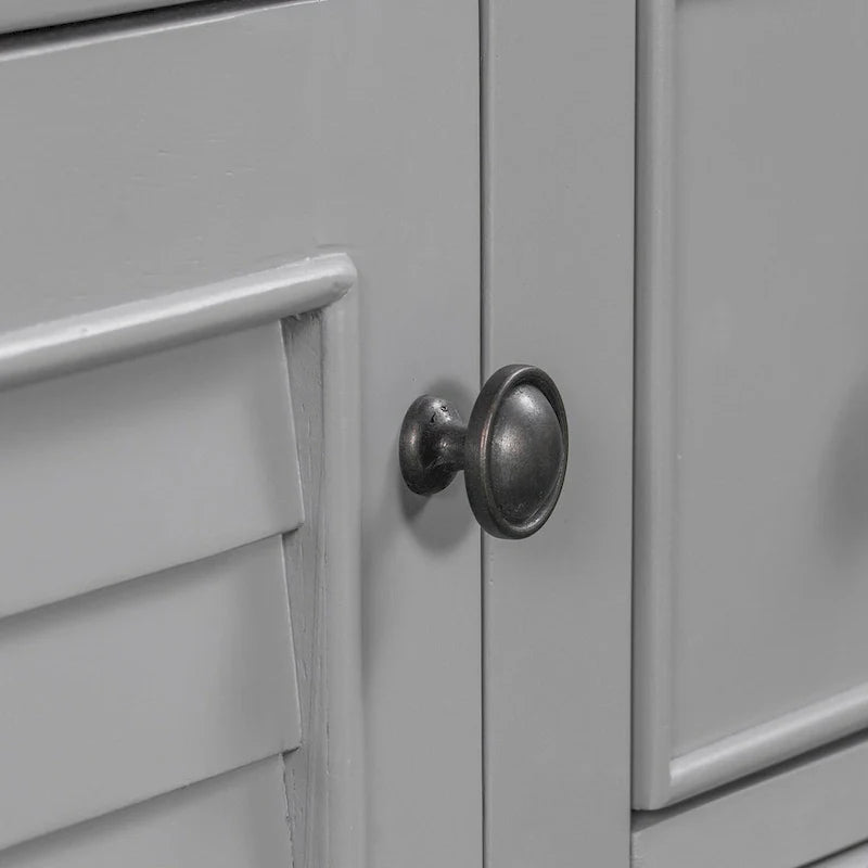 Bathroom Vanity with Ceramic Basin, Two Cabinets and Five Drawers